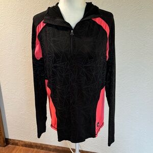 John Deere | black & hot pink | hooded pullover | Sz M